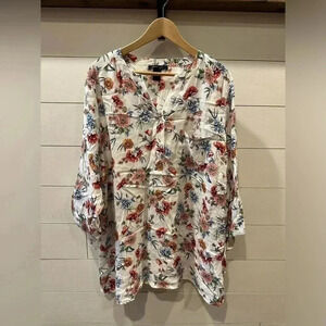 Faith & Zoe 3/4 Tie Sleeve Blouse